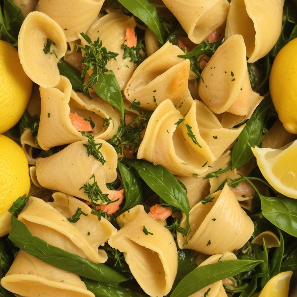 simple smoked trout lemon pasta using pasta shells