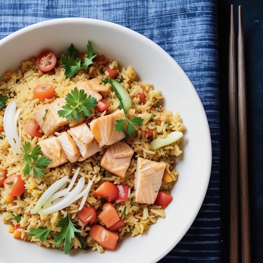 Curried Fried Rice with Smoked Trout