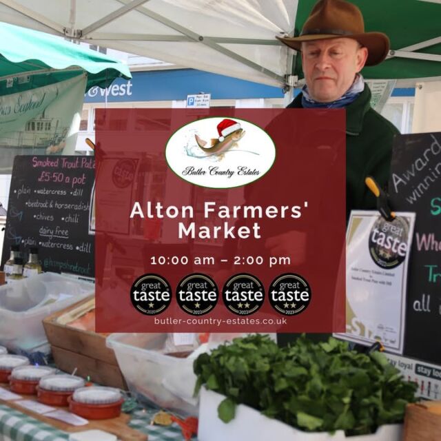 Good morning! We'll be at Alton Farmers' Market for the last time this year! Our products are freshly made and can be frozen for Christmas. However, if you can't resist, you can visit us at The Troutlet in Winchester every Thursday and Friday from 12pm-4pm for a fresh restock! Remember, everything can be frozen for Christmas and New Year! ❄️🎉 🎄⭐️🐟🎁💚 #hampshiretrout #freshtrout #smokedtroutpate #freshsmokedtroutpate #smokedfish #smallbusiness #supportlocal #buylocal #localproduce #foodproducers #farmersmarket #awardwinner #awardwinning #alton