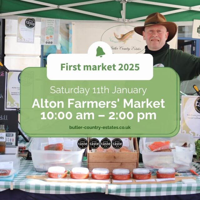 We’re kicking off the year at Alton Farmers’ Market this Saturday! We can’t wait to get back to our regular markets and catch up with all of you. See you there! 🐟💚🎣 #hampshiretrout #freshtrout #smokedtroutpate #freshsmokedtroutpate #smokedfish #smallbusiness #supportlocal #buylocal #localproduce #foodproducers #farmersmarket #awardwinner #awardwinning #alton