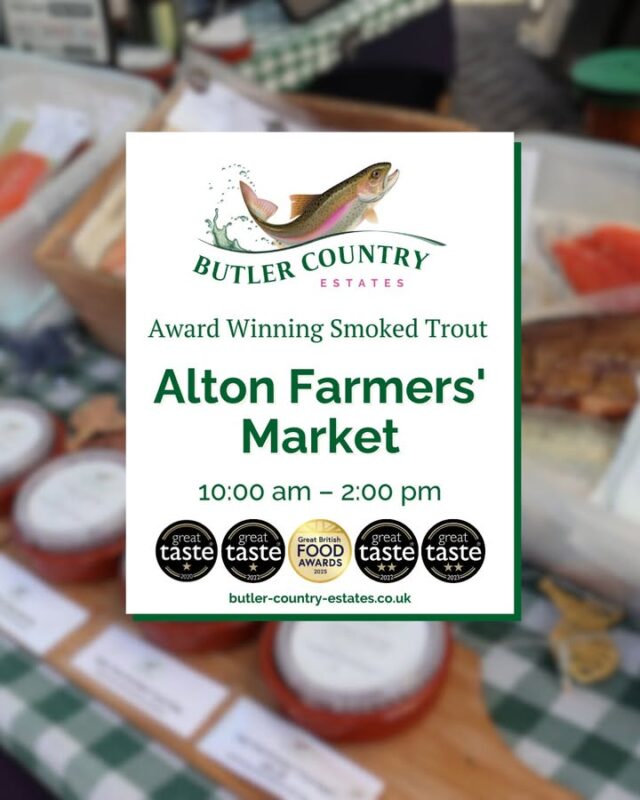 Good morning Alton! We'll be here between 10am and 2pm. We have our delicious trout ready for you to enjoy! 🌸 You can also buy our products online and at the Troutlet! 📆 Now open Monday to Friday ⏰ 10 AM – 4 PM #hampshiretrout #freshtrout #smokedtroutpate #freshsmokedtroutpate #smokedfish #smallbusiness #supportlocal #buylocal #localproduce #foodproducers #farmersmarket #alton