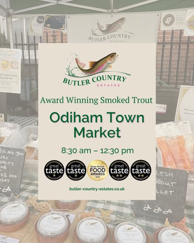 Good morning! We are at Odiham Farmers' Market today! We have all our delicious trout goodies waiting for you. You can also buy our products online and at the Troutlet! 📆 Now open Monday to Friday ⏰ 10 AM – 4 PM 🎣💚⭐️🐟 #hampshiretrout #freshtrout #smokedtroutpate #freshsmokedtroutpate #smokedfish #smallbusiness #supportlocal #buylocal #localproduce #foodproducers #farmersmarket #greattaste #hampshire #hampshirefarmers #hampshirefarmersmarket #odiham #odihampeople #odihamvillage #odihamhighstreet #producer #producerlife #producerlifestyle