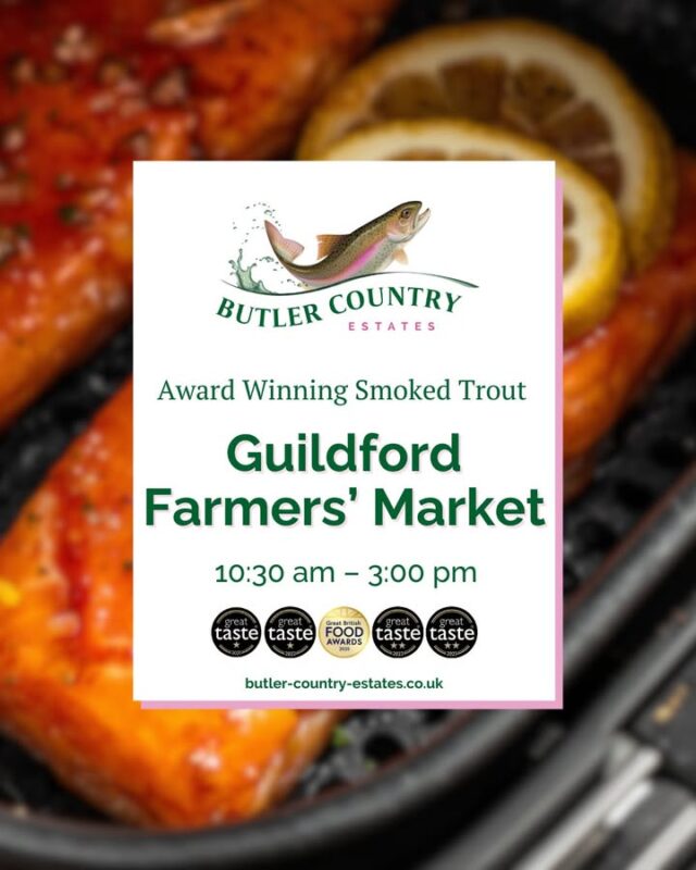 Good Morning! We are back at Guildford today after a wonderful long weekend. We are here this morning with our delicious trout products! You can also buy our products online and at the Troutlet! 📆 Now open Monday to Friday ⏰ 10 AM – 4 PM #hampshiretrout #freshtrout #smokedtroutpate #freshsmokedtroutpate #smokedfish #smallbusiness #supportlocal #buylocal #localproduce #foodproducers #farmersmarket #greattaste #hampshire #hampshirefarmers #hampshirefarmersmarket #Guildford #guildfordsurrey