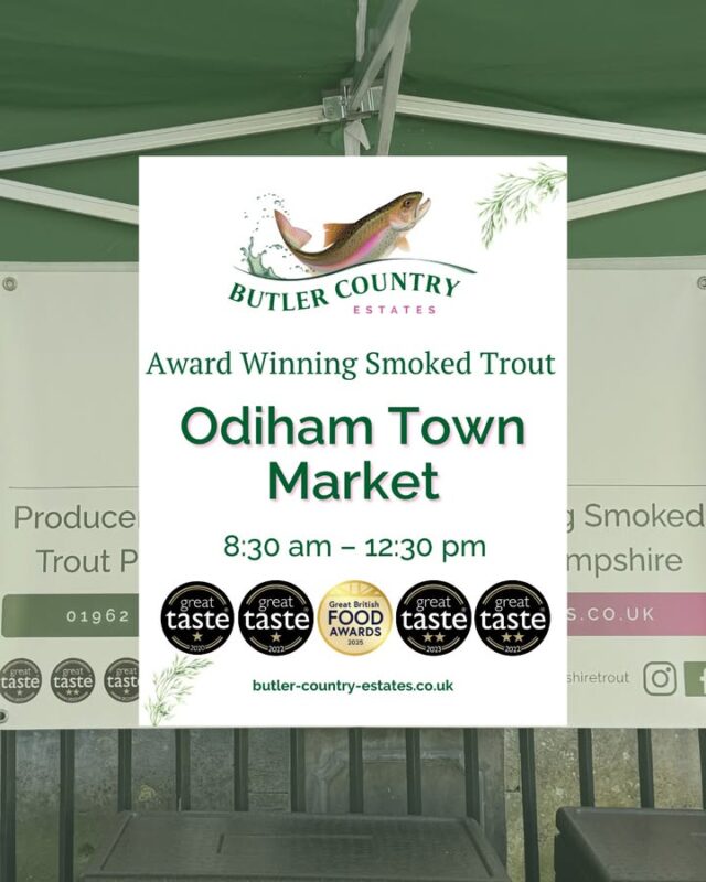 Come find us at Odiham Market this Friday! Odiham is our first market ahead of our busy weekend! We will be here between 08:30 AM and 12:30 PM, pop along and grab something delicious for your weekend! You can also buy our products online and at the Troutlet! 📆 Now open Monday to Friday ⏰ 10 AM – 4 PM See you at Odiham! 🎣💚⭐️🐟 #hampshiretrout #freshtrout #smokedtroutpate #freshsmokedtroutpate #smokedfish #smallbusiness #supportlocal #buylocal #localproduce #foodproducers #farmersmarket #greattaste #hampshire #hampshirefarmers #hampshirefarmersmarket #odiham #odihampeople #odihamvillage #odihamhighstreet #producer #producerlife #producerlifestyle