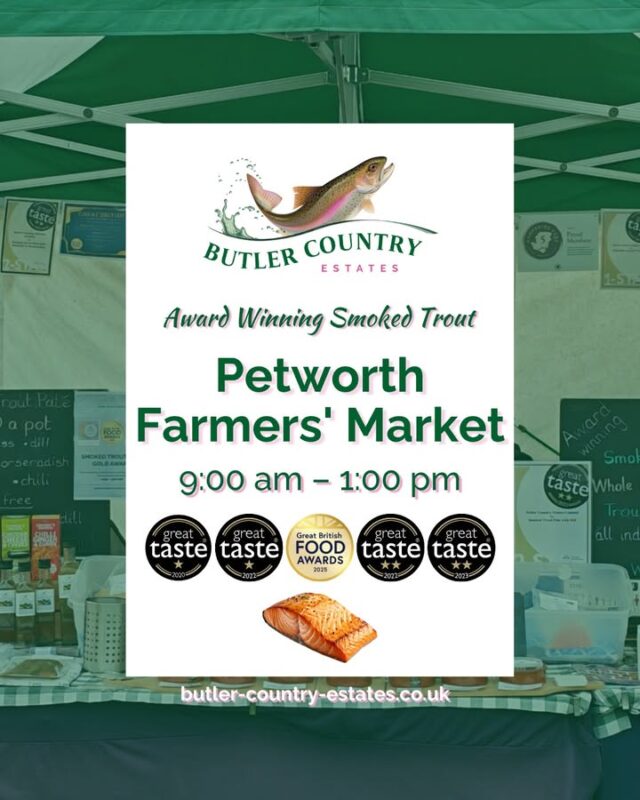 Good morning! Join us this morning at the Petworth Farmers' Market! We have our delicious trout all ready! You can also buy our products online and at the Troutlet! 📆 Now open Monday to Friday ⏰ 10 AM – 4 PM 🎣💚⭐️🐟 #hampshiretrout #freshtrout #smokedtroutpate #freshsmokedtroutpate #smokedfish #smallbusiness #supportlocal #buylocal #localproduce #foodproducers #farmersmarket #greattaste #hampshire #hampshirefarmers #hampshirefarmersmarket #petworth