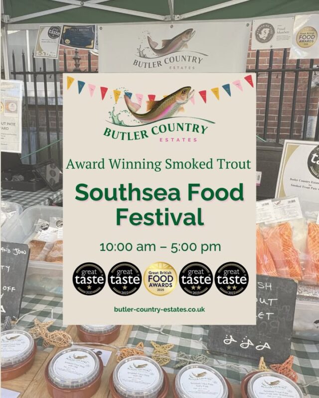 Good morning! Join us for a fantastic day at the Southsea Food Festival today! Discover delightful treats from lots of wonderful local farmers and producers including our award winning trout products! You can also buy our products online and at the Troutlet! 📆 Now open Monday to Friday ⏰ 10 AM – 4 PM 🎣💚⭐️🐟 #hampshiretrout #freshtrout #smokedtroutpate #freshsmokedtroutpate #smokedfish #smallbusiness #supportlocal #buylocal #localproduce #foodproducers #farmersmarket #greattaste #hampshire #hampshirefarmers #hampshirefarmersmarket #southsea #southseafood #southseafoodfest