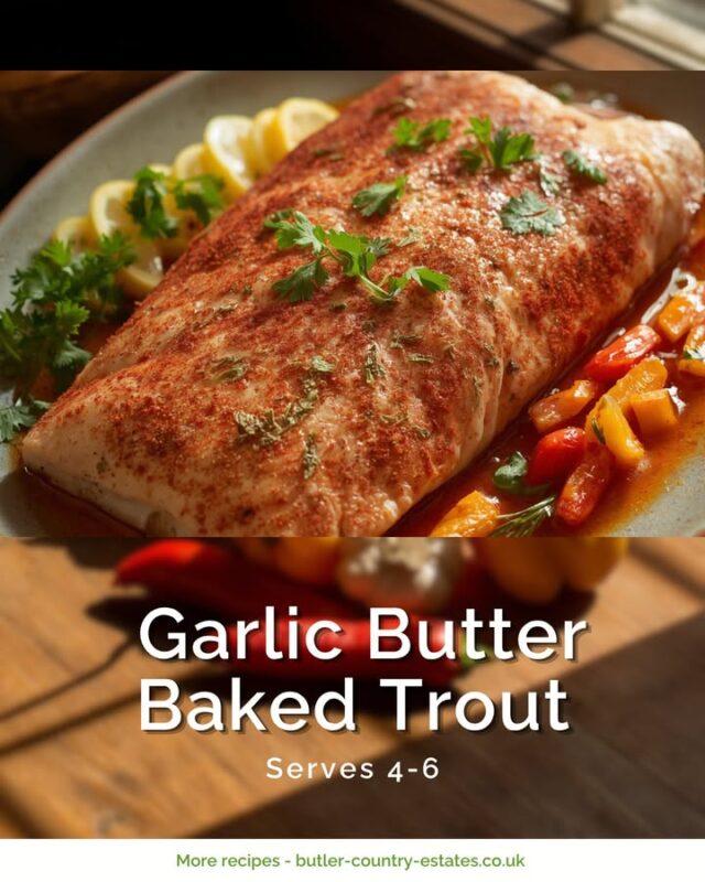 We love to share our favourite little recipes with you, our amazing customers, to inspire you to get creative in the kitchen with our mouth watering trout! Here's a show stopping Garlic butter baked trout recipe that's sure to impress your family and friends. With its flaky texture and rich flavour, our trout is perfect for your culinary masterpiece. Don't forget to share your creations with us! 🍴👨‍🍳 You can fiind more recipes on our website - https://butler-country-estates.co.uk/smoked-trout-recipes/ #hampshiretrout #freshtrout #smokedtroutpate #freshsmokedtroutpate #smokedfish #smallbusiness #supportlocal #buylocal #localproduce #localmarket