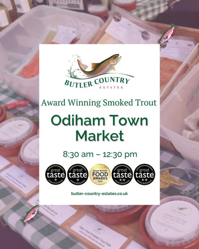 Good morning Odiham! We have a brilliant weekend ahead starting with Odiham this Friday! Come along this Friday and treat yourself to our delicious smoked trout products. You can also buy our products online and at the Troutlet! 📆 Now open Monday to Friday ⏰ 10 AM – 4 PM See you at Odiham! 🎣💚⭐️🐟 #hampshiretrout #freshtrout #smokedtroutpate #freshsmokedtroutpate #smokedfish #smallbusiness #supportlocal #buylocal #localproduce #foodproducers #farmersmarket #greattaste #hampshire #hampshirefarmers #hampshirefarmersmarket #odiham #odihampeople #odihamvillage #odihamhighstreet #producer #producerlife #producerlifestyle