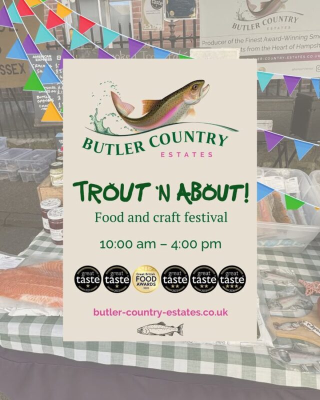 Join us at the Trout 'n' About Festival this Sunday!🐟 Enjoy local food, produce, and crafts, all supporting our community. Don't miss our award-winning trout pates and fillets! ⭐️⭐️⭐️ Trout 'n About You can also buy our products online and at the Troutlet! 📆 Now open Monday to Friday ⏰ 10 AM – 4 PM #hampshiretrout #freshtrout #smokedtroutpate #freshsmokedtroutpate #smokedfish #smallbusiness #supportlocal #buylocal #localproduce #foodproducers #farmersmarket #greattaste #hampshire #hampshirefarmers #hampshirefarmersmarket #producer #producerlife #troutnabout #troutnaboutfestival