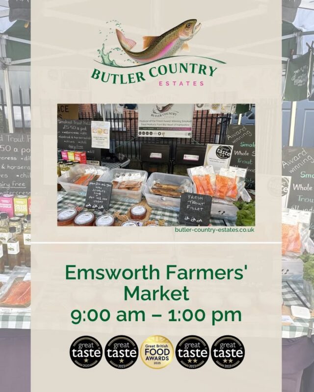 Good morning! Visit us at Emsworth Farmers' Market this Saturday! Come along and treat yourself to award winning trout! 📍 Emsworth Farmers’ Market — 9:00 am – 1:00 pm You can also buy our products online and at the Troutlet! 📆 Now open Monday to Friday ⏰ 10 AM – 4 PM #hampshiretrout #freshtrout #smokedtroutpate #freshsmokedtroutpate #smokedfish #smallbusiness #supportlocal #buylocal #localproduce #farmersmarket #awardwinner #awardwinning #thetroutlet #emsworth #emsworthlife #emsworthmarket
