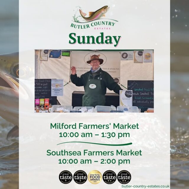 Good morning! We are 2 brilliant markets, Milford Farmers' Market and Southsea Farmers' Market with South West Surrey Farmers Market Milford Farmers' Market 10:00-13:30 - Southsea Farmers' Market 10:00-14.00 🎣💚⭐️🐟 #freshtrout #smokedtroutpate #smokedfish #smallbusiness #supportlocal #buylocal #localproducer #foodproducers #farmersmarket #greattaste #hampshire #hampshirefarmers #hampshirefarmersmar