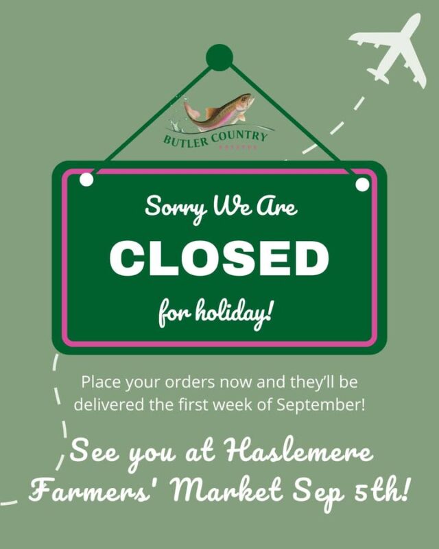 ✨ We’re taking a little holiday break! ✨ But don’t worry, place your orders now and we’ll have your fresh trout, smoked trout, and delicious smoked trout pate ready to deliver in the first week of September! We will be the first week of September! butler-country-estates.co.uk ☀️💚🐟🎣☀️ #freshtrout #smokedtroutpate #smokedfish #smallbusiness #supportlocal #buylocal #localproducer #foodproducers #farmersmarket #greattaste #hampshire #hampshirefarmers #hampshirefarmersmarket